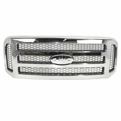 For 05 06 07 F-Series Super Duty Truck Front Grille Assembly Chrome/Gray Insert Foto 1 de 4