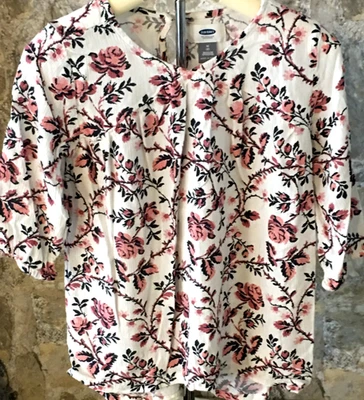 TOP ESTAMPADO FLORAL BEIGE Y ROSA ROSA NIÑA SEMINUEVO TALLA 8 POR OLD NAVY Foto 1 de 4