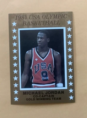 Tarjeta de equipo ganador de oro Michael Jordan de baloncesto olímpico de Estados Unidos 1984 Foto 1 de 4