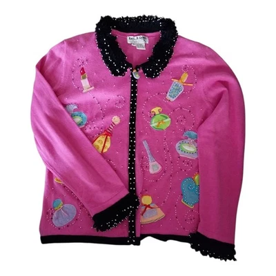 Cárdigan Jack B Quick Suéter Para Mujer Vacaciones Cuentas Lentejuelas Ribete Único Mediano  Foto 1 de 4