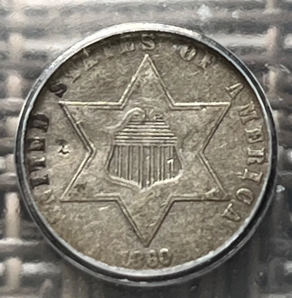 1860 silver three cent piece, ICG VG-10 - Image 1 of 4