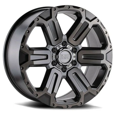 Rueda negra Rhino Wanaka 17x8,5 6x5,5 mate Gunmetal cepillado y Gunmetal 17" 12 mm Foto 1 de 4