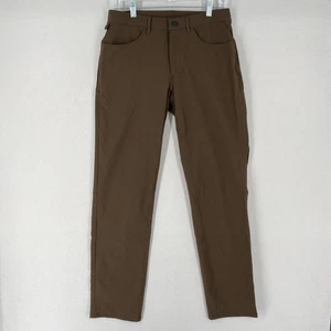 ALO Mens Day and Night Pant Size 31R Espresso Brown Slim Straight Stretch - Picture 1 of 13