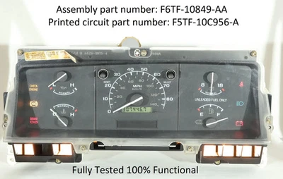 1996 Ford Bronco F-150 F-250 F-350 Gas Instrument Cluster Speedometer Manual - Image 1 of 4