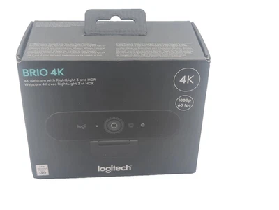 NEW! Logitech Brio 4K Ultra HD Pro Business Webcam Noise-Cancelling Dual Mics - Image 1 of 4