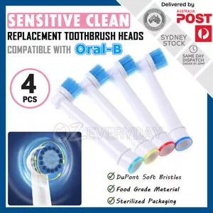 4pcs SENSITIVE CLEAN Replacement Brush Heads for Oral-B Electric Toothbrushes AU - Picture 1 of 9