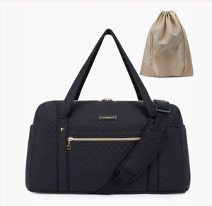 Bagsmart Weekender Overnight bag Duffle Carry On Bag 31L Quilted Black NWT - Picture 1 of 4