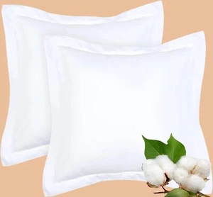 Euro Pillow Sham Covers 600 TC - European Size 26 X 26, Set of 2 | 100% Long Sta - Picture 1 of 2