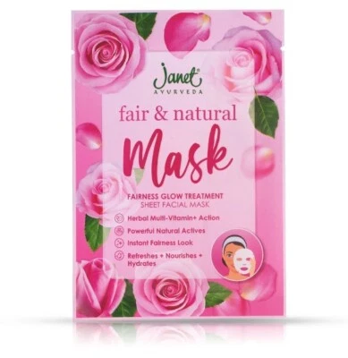 Rose Fair & Natural Sheet Mask | Lemon | Lime | Turmeric | Carrot | Aloe vera - Image 1 of 3