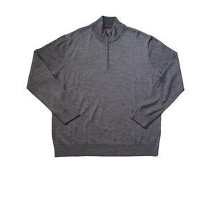 UNTUCKit 1/4 Zip Pullover Mens Extra Large Sweater Gray Extra Fine Merino Wool - Picture 1 of 14