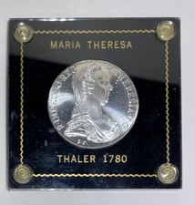 1780 Maria Theresa One Thaler Coin, Silver Restrike