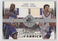 2003 SP Game Used Authentic Fabrics Dual Relic 99/100 Gary Payton Toni Kukoc HOF