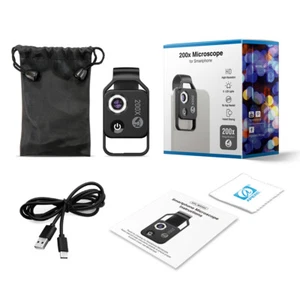 APEXEL 100-200 Magnification Clip Phone LED Pocket Microscope For smartphone - Photo 1 sur 20