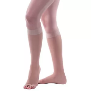 Allegro 8-15mmHg Sheer Knee High Compression Socks Open Toe - Picture 1 of 6
