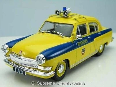 GAZ VOLGA M21 POLICE CAR MODEL 1:43 SCALE IXO IST RUSSIAN YELLOW SALOON ISSUE K8 - Image 1 of 4