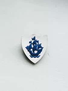More details for genuine authentic blue peter badge. bbc tv show. white shield with blue ship.