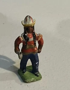 Vintage 1930s Japan Jointed Ceramic Indian Chief Soldier Figurine 3" Tall - Picture 1 of 4