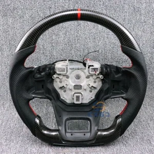 Round Top Carbon Fiber Steering Wheel Fit Ford Bronco 2021-2024 Non Paddles - Picture 1 of 5