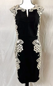 London Dress Co. Amber Dress Womens Sz. 12 Black/Cream Bodycon Classic NWT - Picture 1 of 7