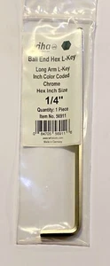 Wiha 1/4" Ball End Hex L-Key Long Arm Color Coded Hex Inch Item No.56911 - Picture 1 of 1