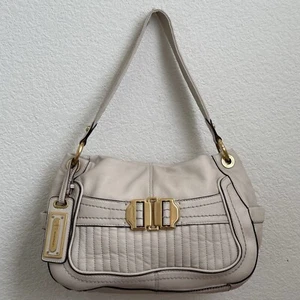 B. MAKOWSKY Beige Cream 100% Genuine Leather Hobo Purse Shoulder Bag - Picture 1 of 19
