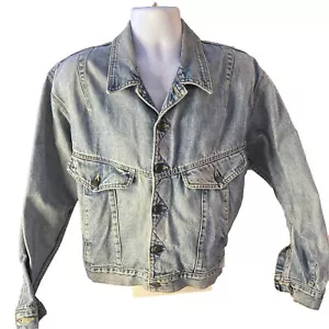 Vintage 1980's era CODE BLEU light wash denim trucker jacket Small Made In Japan - Picture 1 of 22