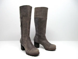 Sorel Women's Addington Gray Distressed Leather Knee High Boots Size 7M - Picture 1 of 12