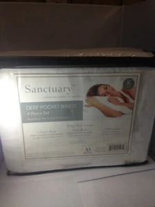 Amrapur  Deep-Pocket Ultra-Soft Solid 4-Piece Sheet Set, King, White - Picture 1 of 4