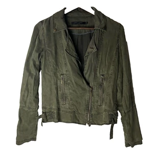 Max Jeans Green Moto Jacket Womens XS - Picture 1 of 6