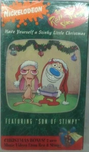 SEALED 1993 NICKELODEON REN AND STIMPY SHOW STINKY LITTLE CHRISTMAS VHS TAPE - Imagen 1 de 5