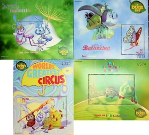 4 Palau: A Bug's Life It's A Balancing Act Disney Pixar Souvenir Sheets MNH - Picture 1 of 1