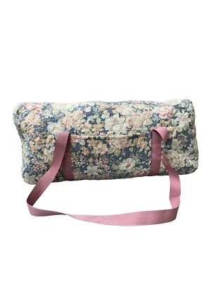 Bolso de Lona Acolchado de Viaje de Fin de Semana Azul, Rosa Tapiz de Abuela Floral Foto 1 de 4