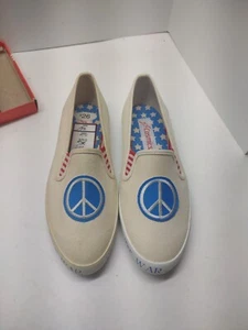 Zapatos sin cordones Cosmics vintage, 5,5 para mujer, Peace Not War, Love, nuevos en caja - Imagen 1 de 14