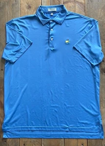 Masters by Peter Millar Golf Polo - Blue - Embroidered - Large - Picture 1 of 14