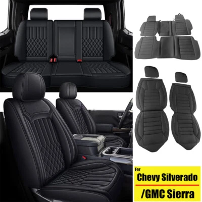5-Seat Covers Truck For Chevy Silverado/GMC Sierra 1500 2500/3500HD 2007-2018 - Image 1 of 4