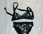 Nwt Girls Size X-Small (5) * Old Navy * 2-Pc Black Silver Foil Swimsuit Xs
