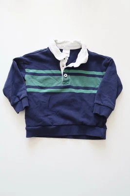 Hanna Andersson Boys Navy Rugby Style Sweatshirt With Pockets 2T - Image 1 of 4