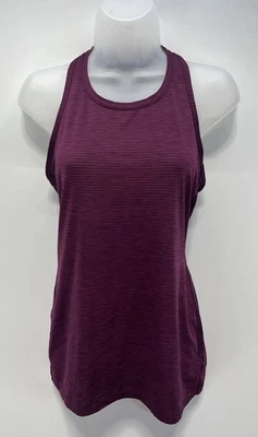 Camiseta sin mangas Athleta Shadow Stripe espalda deportiva cuello alto chi talla XS púrpura ligera Foto 1 de 4
