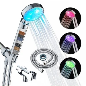 Filtered Led Shower Head 7 Color Light Change Automatically Handheld Showerhe... - Picture 1 of 4