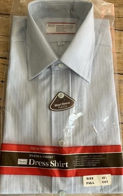 Camisa de Vestir Vintage Perma-Prest Manga Corta Para Hombre Talla 15.5 Nueva Punk Foto 1 de 4