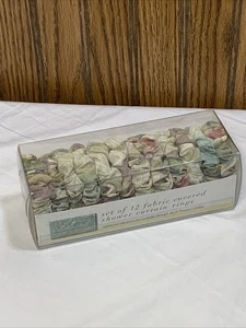 Vintage Stoff bezogen Duschvorhang Ringe Erdton Neu aus altem Lagerbestand USA Oma Bad - Bild 1 von 9