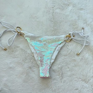 NEW!!! Beach Bunny sequins swim bikini bottom size L Retail 265$ - Picture 1 of 8