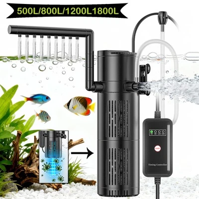 5-in-1 Aquarium Innenfilter mit UV Aquarium Filter Pumpe Einstellbarer 8W-25W - Bild 1 von 4