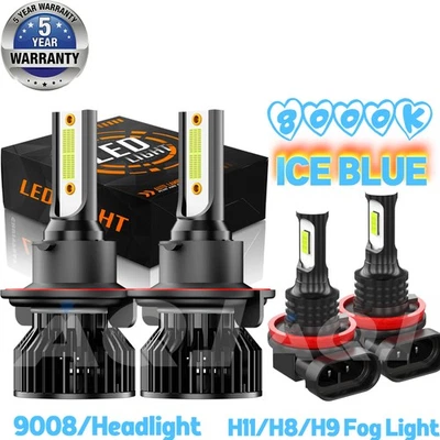 For Suzuki XL-7 2007-2009 LED Headlight Hi/Lo Beam+Fog Light Combo 9008/H11 - Изображение 1 из 4