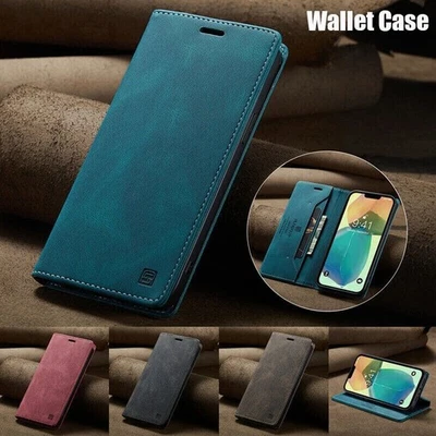 Luxury Magnetic Leather Wallet Cover Case For 17 16 15 14 12 11 13 Pro Max 7 XR - Image 1 of 4