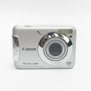 Canon PowerShot A480 Digital Compact Camera 10.0MP - White + Silver - Picture 1 of 8
