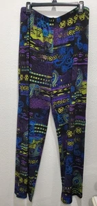 Pantaloni elasticizzati Chico’s Travelers neri multicolore artistici dritti taglia 3 XL - Foto 1 di 5