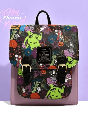 Loungefly Disney Nightmare Before Christmas Allover Print Buckle Mini Backpack - Image 1 of 4