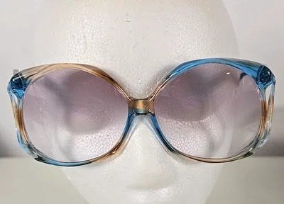 Nuevo de Lote Antiguo - Gafas de sol Givenchy Azul Marrón De Colección Años 70 Francia Foto 1 de 4