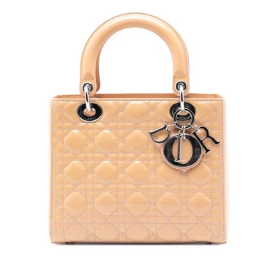 Cartera Autenticada Dior Mediana Charol Cannage Dama Dior Marrón Caramelo Cuero Foto 1 de 4